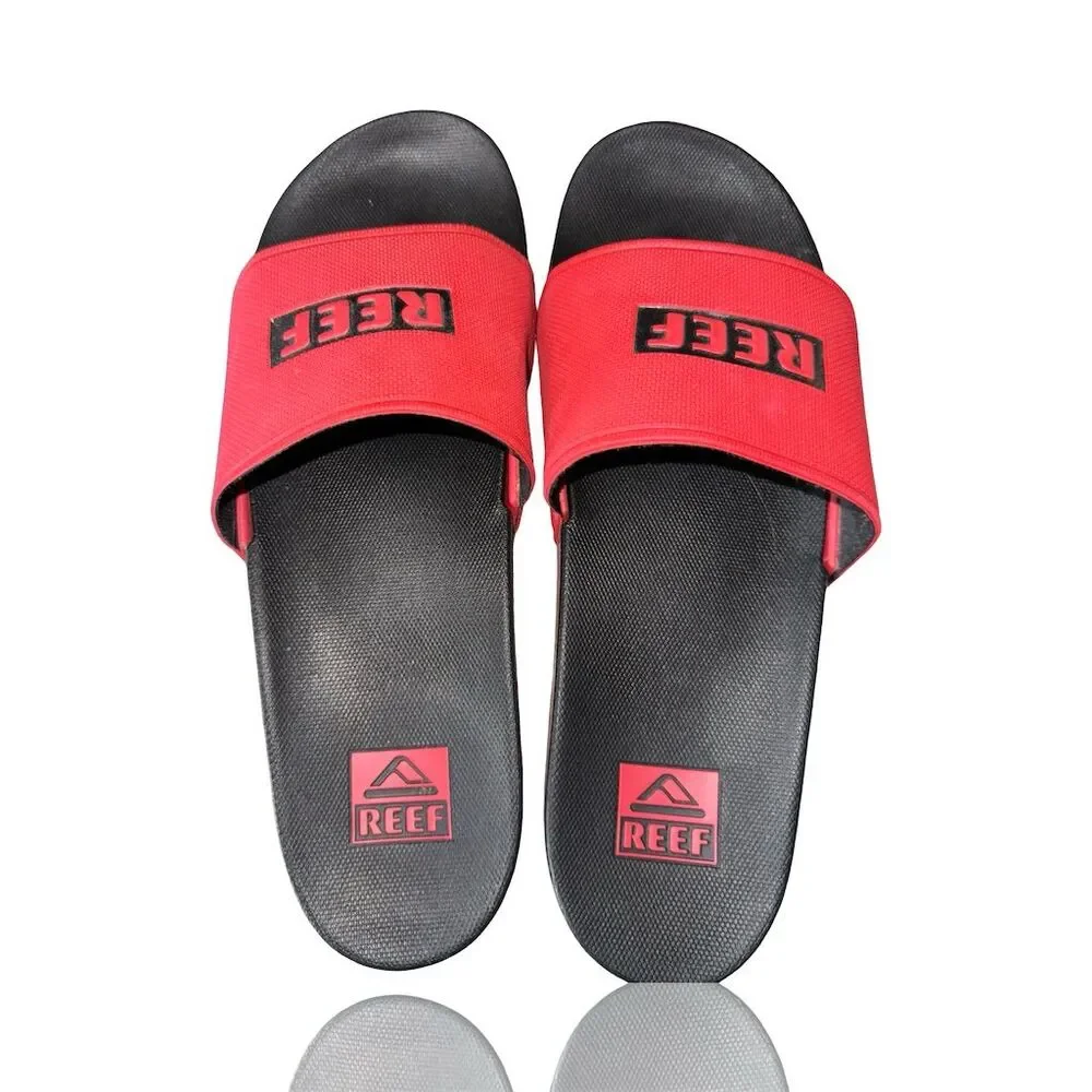 Reef Men's Slide Sandals Black/Red Size 11 Beach Casual: Minimal to no Wear